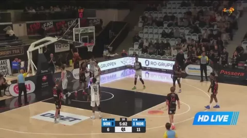 Poster siaran Boras Basket VS Norrkoping Dolphins