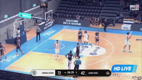 Poster siaran Benetton Fribourg Olympic VS Lugano Tigers