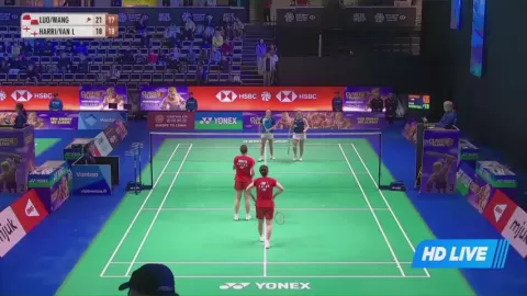 Poster siaran Y.Luo/T.Wang VS A.Harris/E.Van Leeuwen